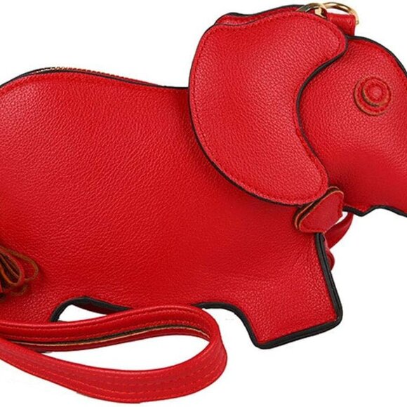 Animal Elephant Shape Crossbody Bag Purse Fashion Women Pu Leather Chic Shoulder - Picture 1 of 6